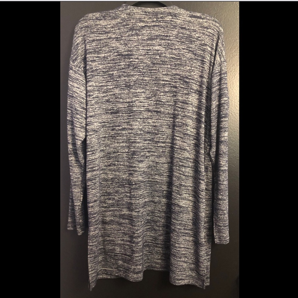 Banana Republic Marled Navy and White Open-Front Cardigan - Picture 2 of 4
